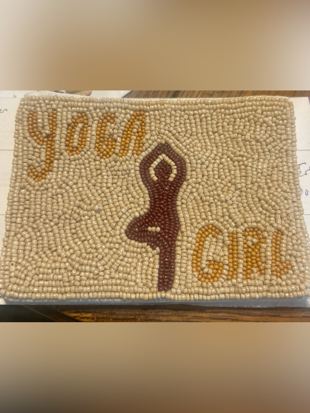 🧘YOGA GIRL Hand Beaded Coin Purse 🧘🏼‍♂️🧘‍♀️🧘NEW